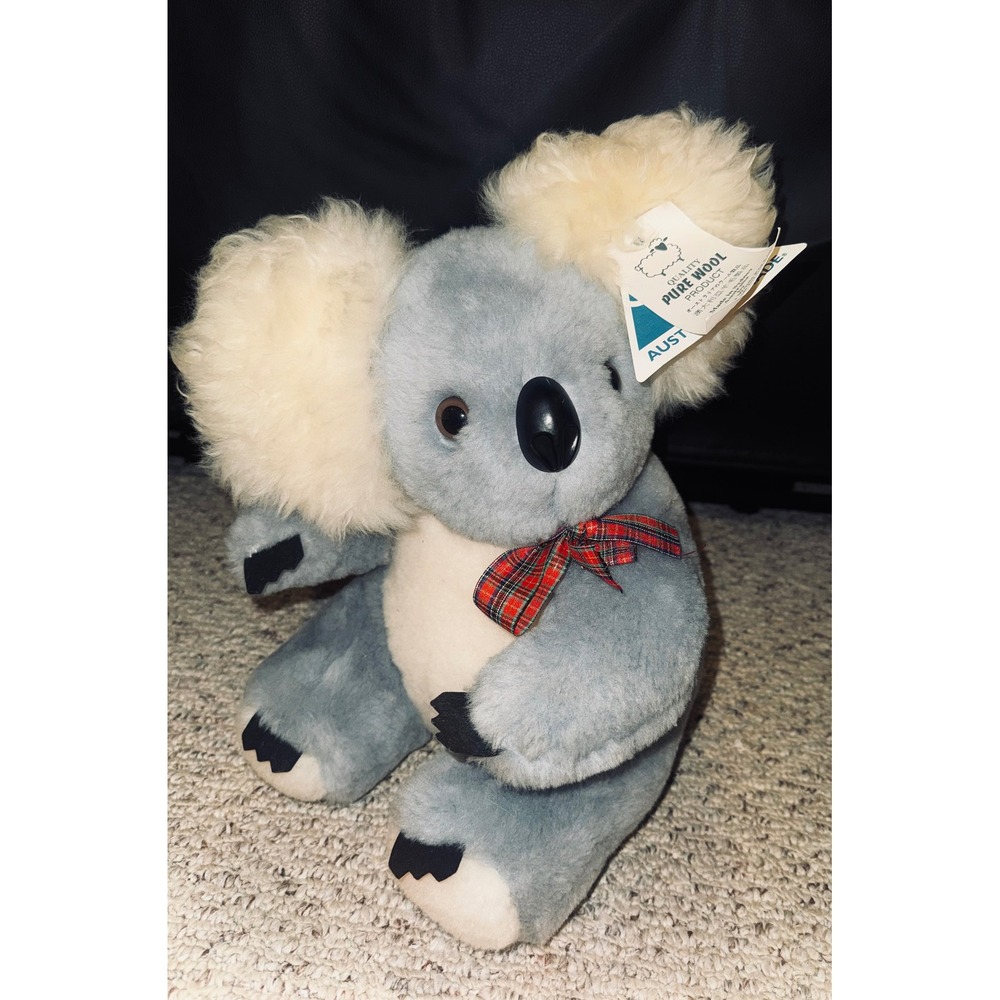 Florence Soft Toy Design Co Pure Wool Koala Plush Made in Australia Vintage 12"